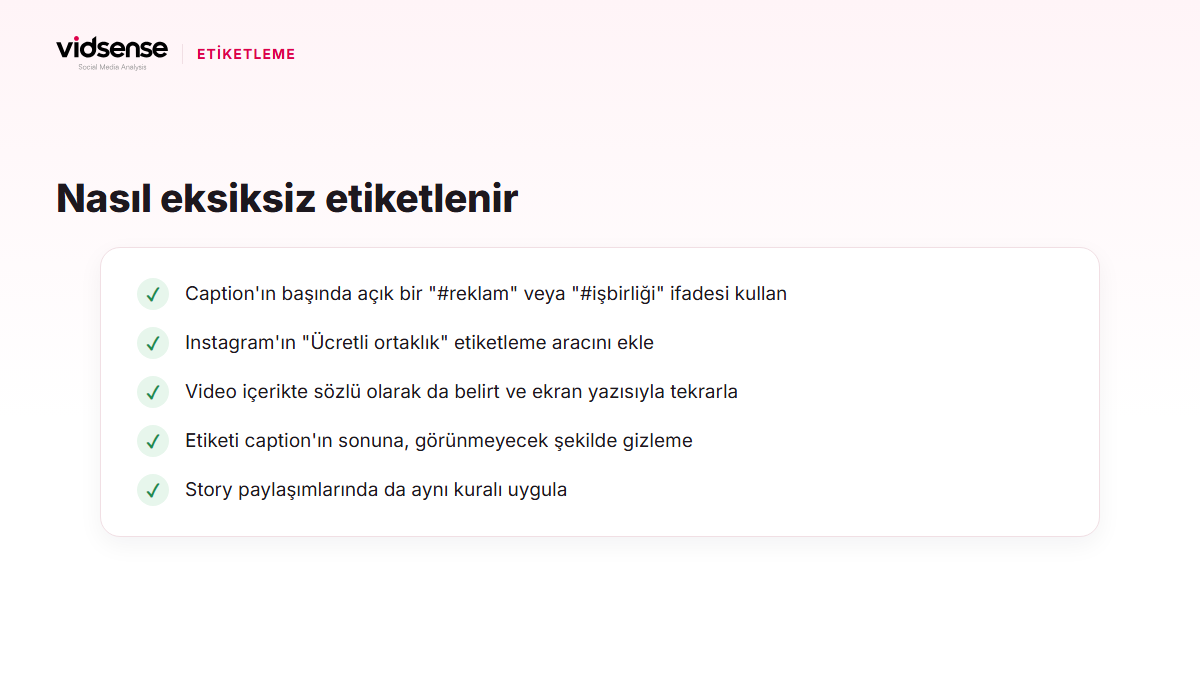 İşbirliği gönderilerini eksiksiz etiketlemek için beş maddelik kontrol listesi